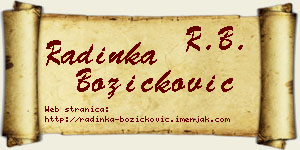 Radinka Božičković vizit kartica